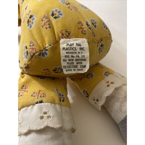 Vtg Play Pal Plastics 14in Toddler Doll Rooted Hair Plush rare Find Playpal - Picture 4 of 9